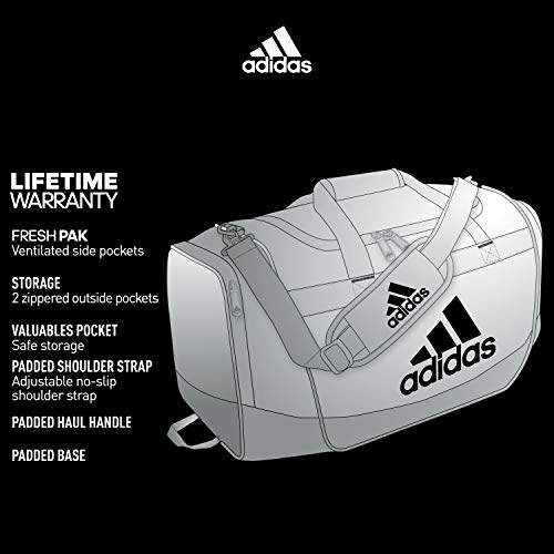 adidas Defender III medium duffel Bag, Onix Jersey/Black