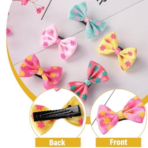 WUSJCOF 6 Stück Hunde Haarspangen, Hundehaar Schleifen Bowknot, Hundehaar Grooming Zubehör, Kopfbedeckung für Haustiere, für die Tierpflege (Für Kleine Mittelgroße Hunde Katzen Haustiere Haare)