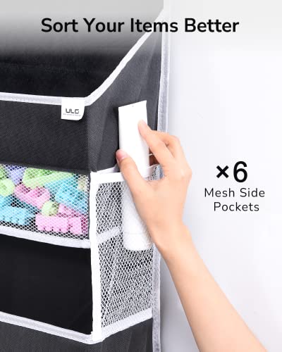 Ulg Over Door Organizer With 4 Large Pockets 6 Mesh Side Pockets, 33 Lbs Weight Capacity Hanging Storage Organizer With Clear Window For Bedroom Nursery, Baby Kids Toys, Diapers, Dark Grey (1 Pack) #TOP2