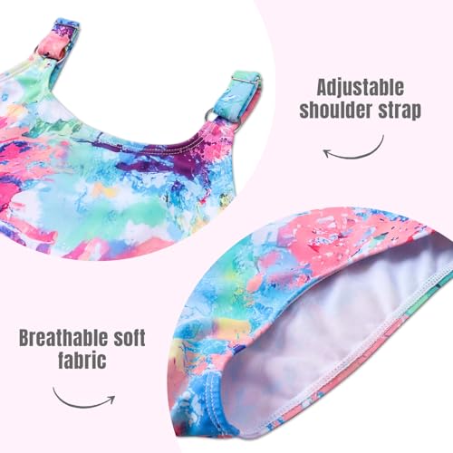 Image of Girls One Piece Swimsuit Quick Dry Swimwear Swimming Beach Bathing Suit for 5-14 Years
