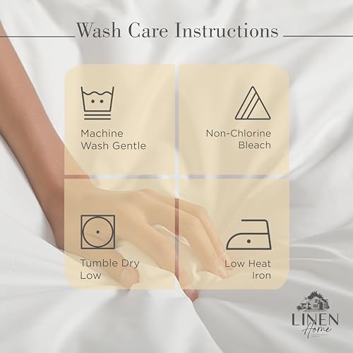Image of Linen Home 2-Pack King Sheet Set, 100% Cotton Percale Bedding, 8-Piece Value Bundle, Deep Pocket Cooling Bed Sheets for Hot Sleepers, Breathable & Crisp Hotel Quality, Long-Staple Cotton, Ivory
