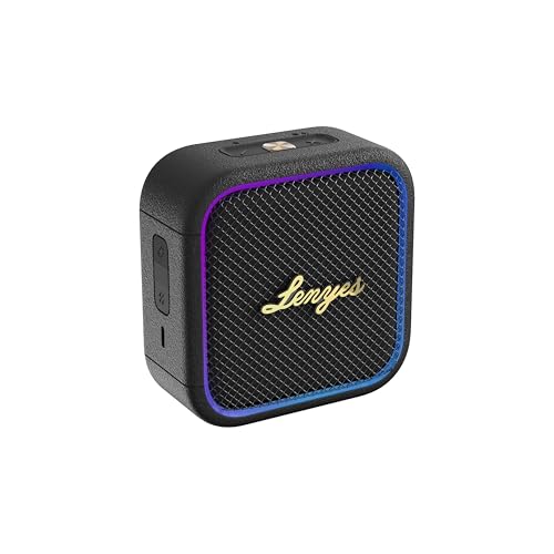 Image of Lenyes S890 Portable Speaker | 15W Power | RGB Dynamic Lights | IP66 Waterproof | Bluetooth 5.3 | 2600mAh Battery | Type-C Fast Charging | Lenyes Audio App Connectivity | Washable Silicone Shell black