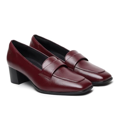 Image of YOHO Bliss Heel 001 Slip-on Loafers for Women | Comfortable & Stylish Block Heeled | Fashion Moccasins with Footpharma Footbed | Perfect for Casual, Formal Shoe
