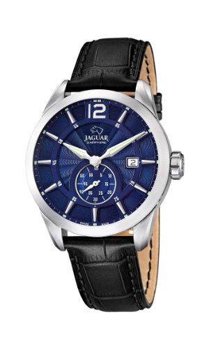 JAGUAR Reloj Modelo J663/2 de la colección ACAMAR, Caja de 43 mm Azul con Correa de Piel Negro para Caballero