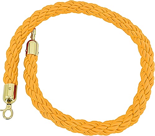 Corde torsadée de poteau jaune 0.6m en chanvre tressé VIP pour diviseur de file d'attente
