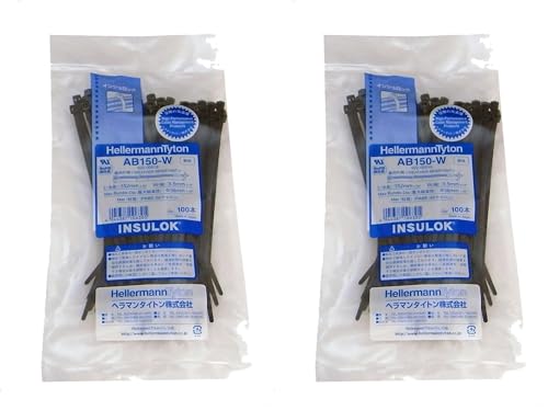 HellermannTyton �w���}���^�C�g�� �����o���h �C���V�����b�N AB150-W 100�{�� �ό�E�����O�p�O���[�h �� (× 2)