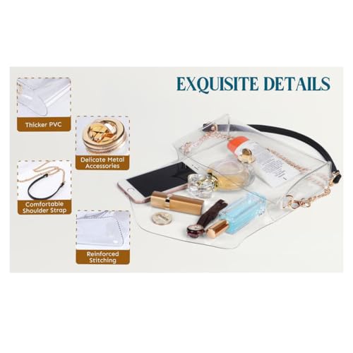 Clear Bag for Stadium Events，Clear Purse Travelon Crossbody Bags For Women3