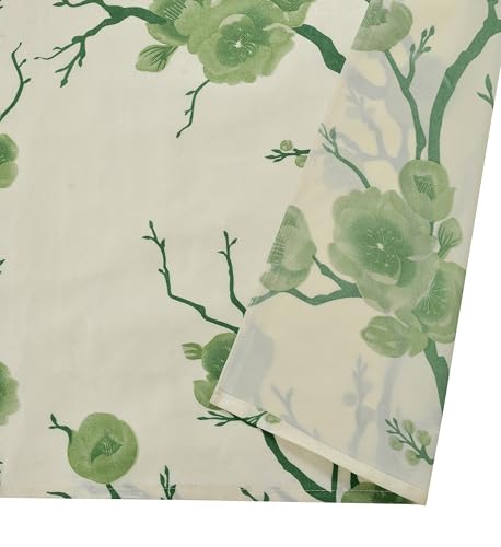 Image of Modern Polyester Heavy Long Crush Printed Floral Premium Eyelet Curtains 1 Piece - (Green, Window 5 Feet)