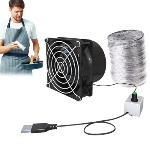Ventiladores domésticos,Extractor de humos - Ventilación USB de velocidad ajustable compacta para cocina casa ventana