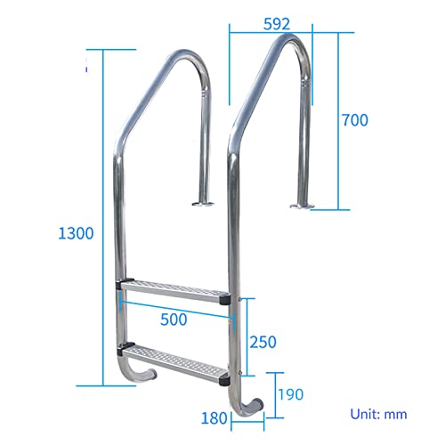 Escalera para piscina 2 peldaños acero inoxidable miniatura 2