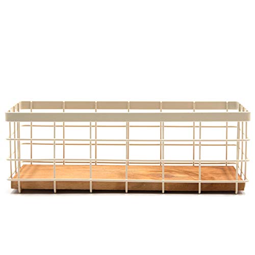 Conciseスクエア型 スチール製バスケット ワイヤーバスケット スパイスボックス かご スタッキング バスケット 収納 積み重ね フレーム おしゃれ アイアン キッチン 収納ケース 収納ボックス 収納棚 小物入れ シンプル 塩系 北欧 男前 インテリア (ホワイト)