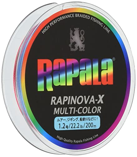 Rapala(ラパラ) PEライン ラピノヴァX マルチカラー 200m 1.2号 22.2lb 4本編み 10m毎に5色分け RXC200M12MC