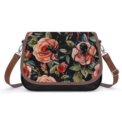 Sac à bandoulière fleurs en cuir pour les sorties urbaines