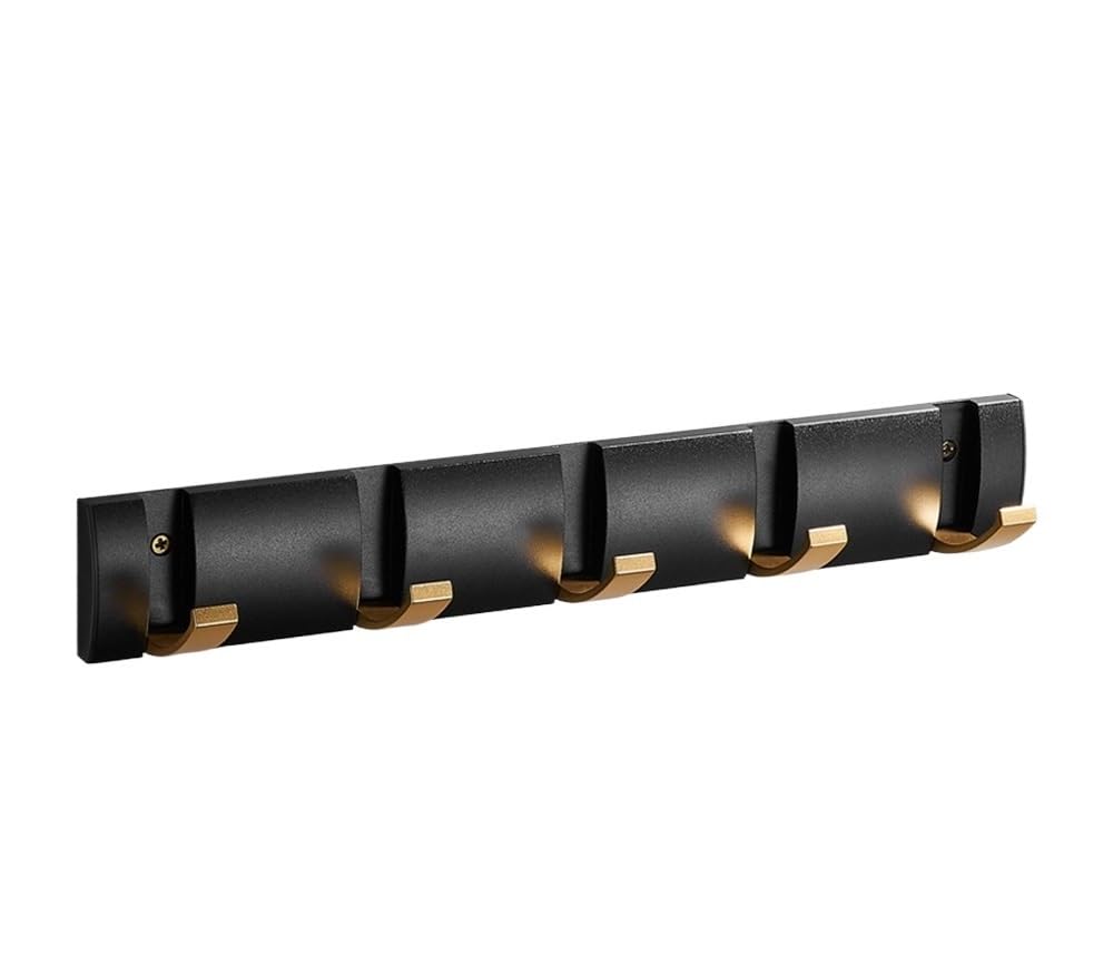 Hgniang 5 Hooks Style 5 Robe Hook Folding Clothes Black Gold Rack Hanger Towel Aluminum Kitchen Door Wall Mounted