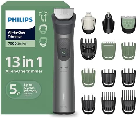 Philips India's No.1 Men's Trimmer | BeardSense Technology | Self-sharpening blades | 13-in-1 All in One Trimmer Men- Beard, Hair, Body, Nose & Intimate | 100% Showerproof | 2+3 yrs* warranty | MG7922