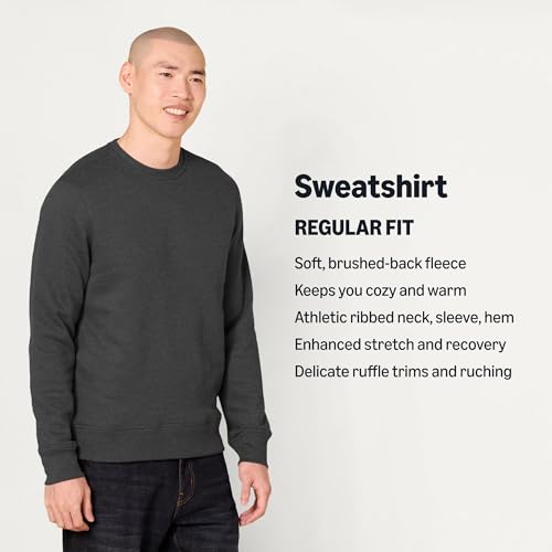 Image of Amazon Essentials Men's Crewneck Fleece Sweatshirt with Ribbing (Available in Big & Tall)