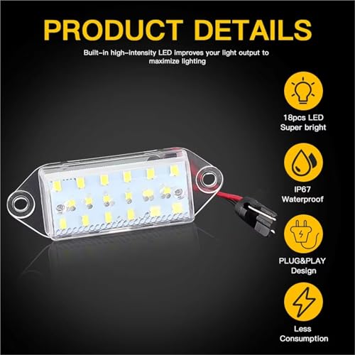 Luz de matrícula LED para Mitsubishi Lancer y EVO VIII X kit de dos piezas 6