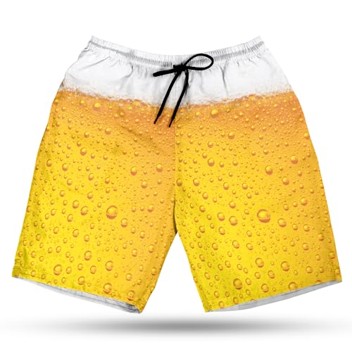 Summer Beer Men's Swim Trunks - Beer Festival Hawaiian Shorts for Men, Men's Summer Bathing Shorts Set 16