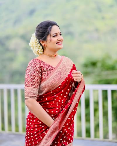 Image of Women's Kanjivaram Soft Silk Banarasi Saree With Blouse Piece | Banarasi Sari For Women | Saree with Blosepiece
