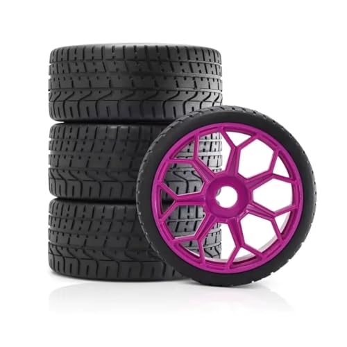 RC�J�[�^�C�������Z�b�g Compatible With Arrma For Felony For Infraction 6S For BLX RC�J�[�A�b�v�O���[�h�p�[�c�A�N�Z�T���[ 101mm (3.9�C���`) �n�j�J���n�C�O���b�v�^�C��(Purple