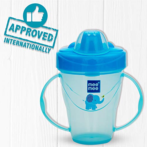 Mee-Mee-Plastic-Easy-Grip-BPA-Free-Anti-Spill-Sipper-Cup-with-Twin-Handle-Spout-for-Baby-Blue-180ml