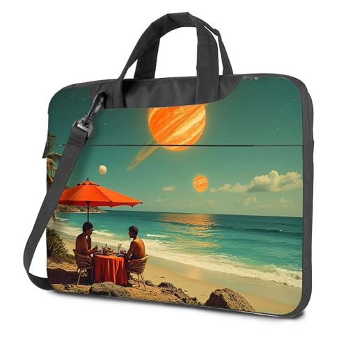 Sac à dos ordinateur 17 pouces noir imprimé plage fantastique voyage 26x36cm