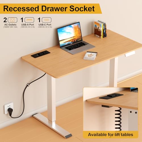 Exqutoo Drawer Outlet Kit, Toma de Cajón Empotrado con 4 Tomas de Corriente | Regleta de Energía Ordenada, 2 Puertos AC de 12 Amp, USB-A y USB-C, Cable de 6.9 pies con Resortes, Certificado UL miniatura 2