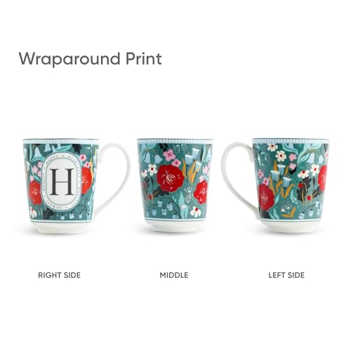 Image of Shay Alphabet Mug 300ml, Letter H Printed Coffee Mug for Girls, Boys, Friends | Ceramic Mug |Glossy Finish | Ceramic Coffee Cup | Porcelain | Microwave Safe (Alphabet Mug - H)