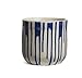 A Pair of coffee/latte/cappuccino cups. handmade, porcelain. stackable. 10oz. no handle. (2 cups) (White with blue stripes)