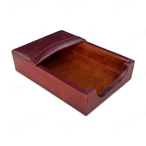 Porte-notes de luxe en cuir accessoire de bureau marron moka Dacasso