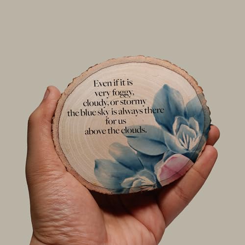 Image of MOTIVATIONAL GIFTS Blue Sky Wooden Motivational Quotes Table Decorative Gifts Wood Showpiece For Office Table Living Room, 12 Centimeters