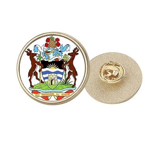 Broche ronde Antigua et Barbuda John's pour costume et blazer