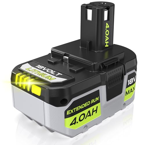 ELECtrysium New P108 4AH Replacement for Ryobi 18V ONE + Battery P108 P102 P103 P104 P105 P107 P109 P122 Compatible with All Ryobi 18V ONE + Cordless Power Tools