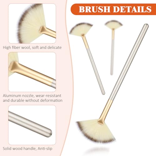 Image of 9 Pieces Facial Fan Mask Brushes, Soft Facial Applicator Brushes Tools for Peel Glycolic Makeup for Mud Cream(Champagne, Purple, Black)