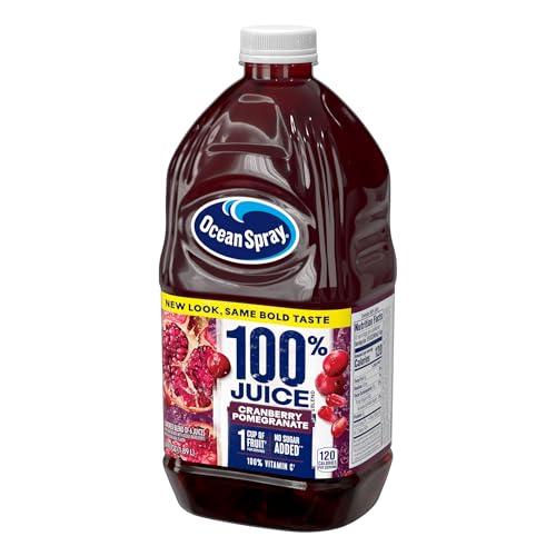 Image of Ocean Spray 100% Juice Cranberry Pomegranate Juice Blend, 64 Fl Oz Bottle (Pack of 2)