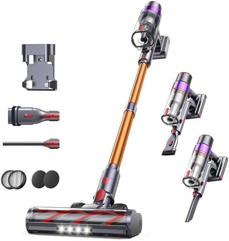 Fieety Cordless Vacuum Cleaner, 550W 45KPA Cordless Stick Vacuum ...