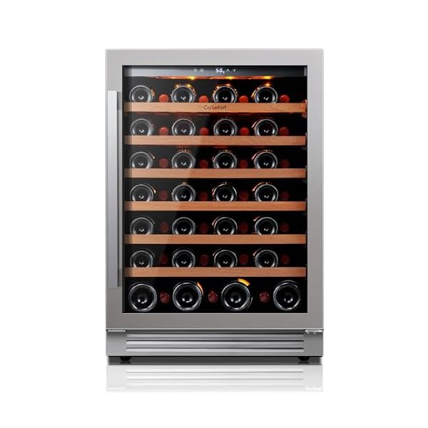 Ca’Lefort 24 Inch Wine Fridge, 54 Bottle Wine Cooler Refrigerator, 40-65°F Wine Refrigerator Glass Door, 3 LED Wine Fridge, Built-in or Freestanding Wine Fridge for Home/Bar/Kitchen (5.65 cu.ft)
