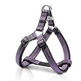 Pawhuggies Purple Reflective No Pull Dog Harness, Step-in Dog Harness, Adjustable Dog Harness for Gr