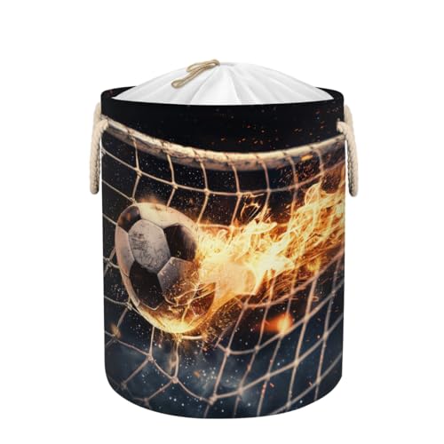 Ginfult Cesta redonda grande de almacenamiento de ropa sucia con cordón, plegable, para dormitorio, guardería