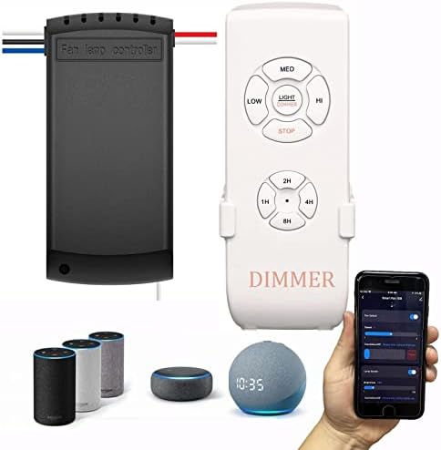 Universal Smart WiFi Ceiling Fan Remote Control Kit, Compatible with Alexa, Google Assistant and Smart Life App, No Hub Required DIMMER 036