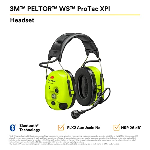 PELTOR 3M WS ProTac XPI Headset Headband MT15H7AWS6, Yellow, Large