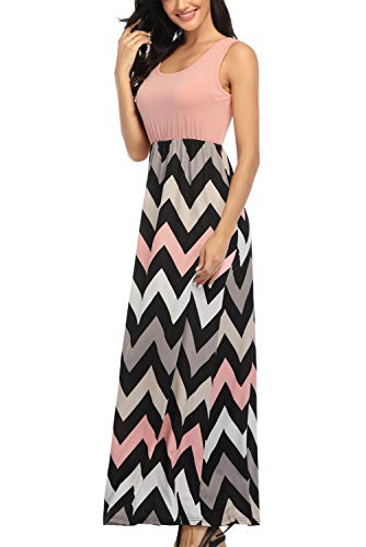 Image of Lacavocor Womens Summer Maxi Dress Tank Top Sleeveless Long Dresses