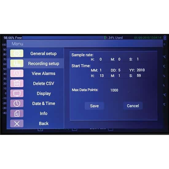Traceable Temperature/Humidity Touchscreen Recorder
