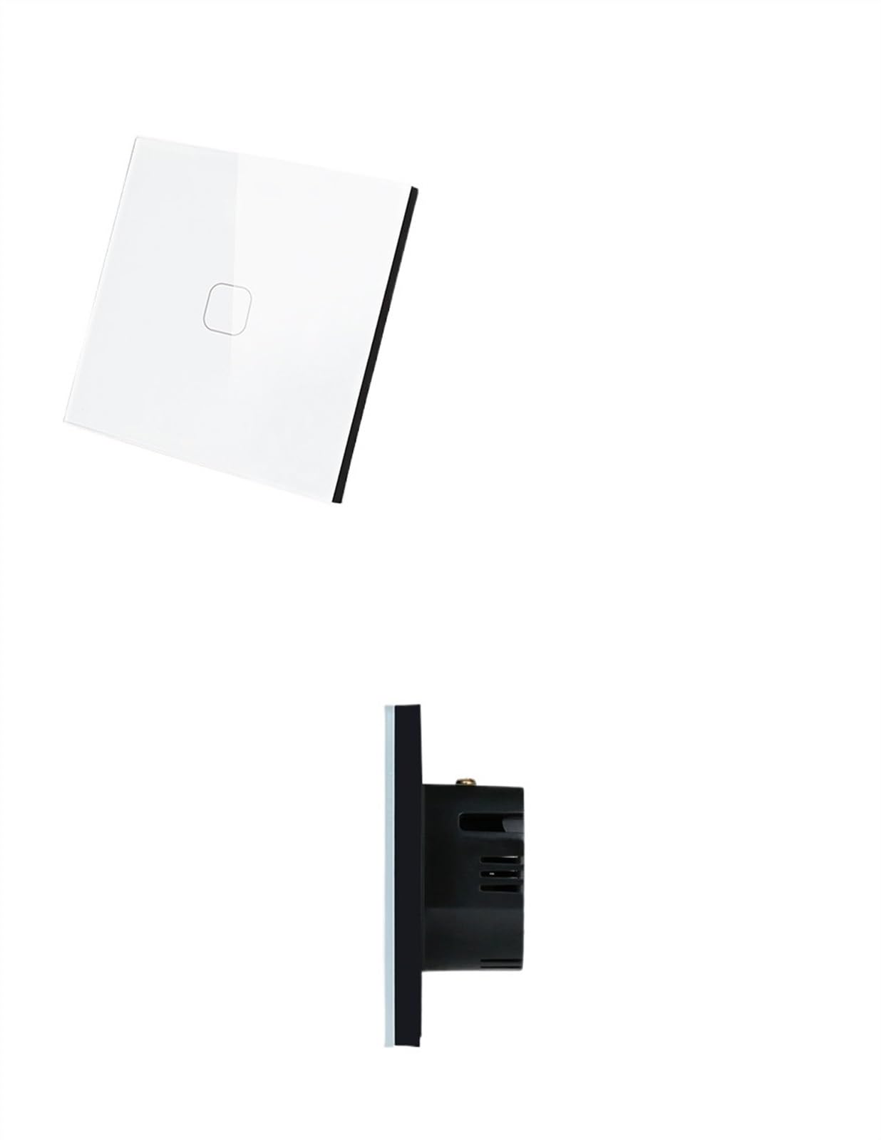 Interruptor de luz de Pared Interruptor de Pared, Interruptor táctil estándar, Panel de Cristal con LED, 1 Unidad, 1 vía, luz de Pared, Pantalla táctil(White)