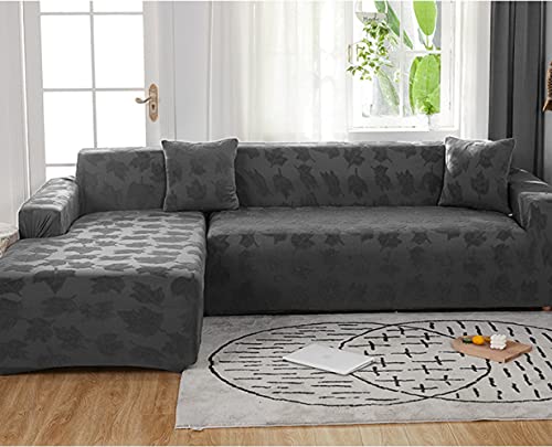 Housse canape dangle pour rénover un canapé usé 4 places extensible gris anthracite