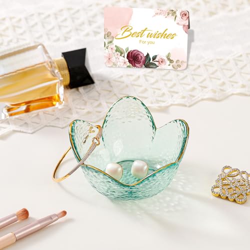 Image of Binoster Friendship Gifts For Women Jewelry Dish Glass Ring Dish Jewelry Tray Cute Vanity Organizer Room Decor Jewellery Tray Trinket Dish Cute Bedroom Decor Christmas House Warming Gifts for women