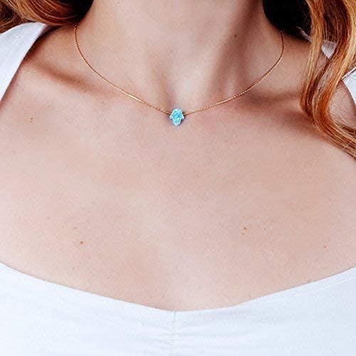 14k Gold Filled Opal Hamsa Choker 