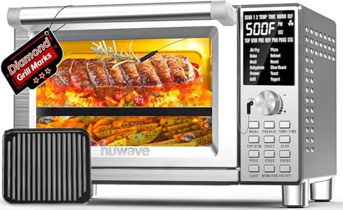 NUWAVE Bravo XL Air Fryer Convection Toaster Oven Countertop, 112-in-1 Smart Grill Combo