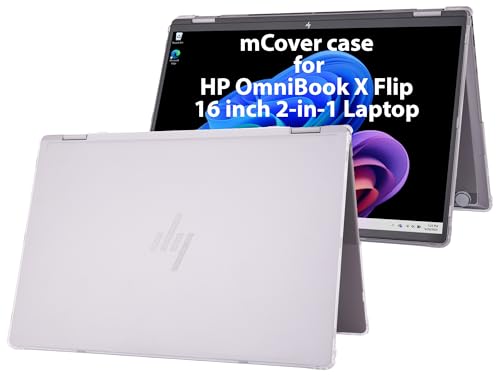 mCover Case ONLY Compatible for 16 2025+ HP OmniBook X Flip 16-ASxxxx 16-AUxxxx 16-ARxxxx 16-BExxxx 2-in-1 Windows Laptop PC (NOT Fitting Other HP Models)- Clear