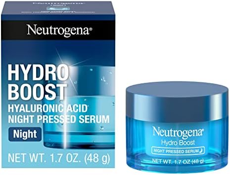 Neutrogena Hydro Boost Night Moisturizer for Face, Hyaluronic Acid Facial Serum for Dry Skin, Oil-Free and Non-Comedogenic, 1.7 oz